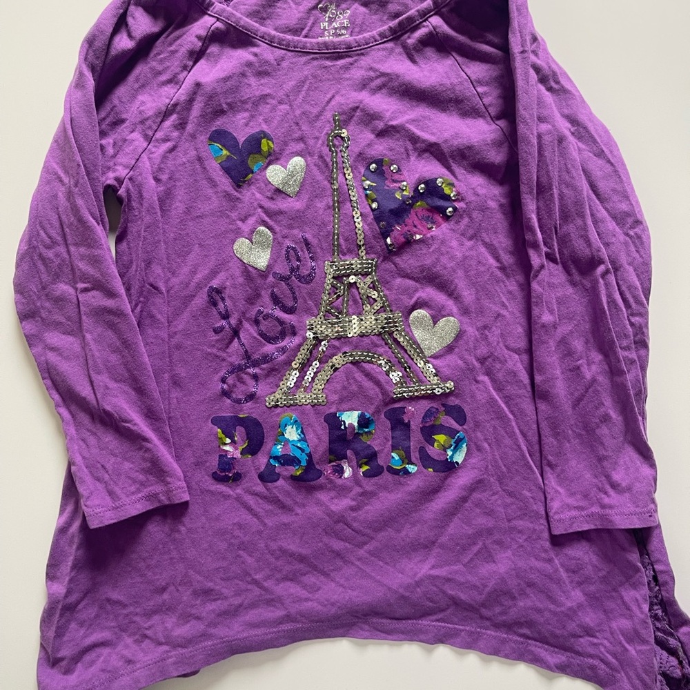 Place Purple Long Sleeve Tee with Sparkly Design